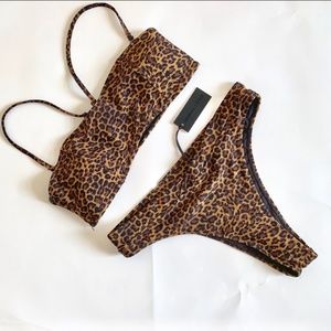 Kendall & Kylie Leopard Print 2 Piece Bikini. NWT. Size Medium and Large